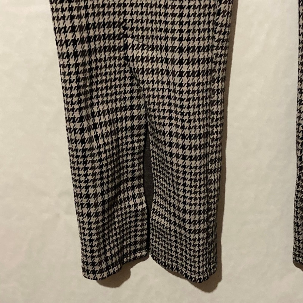 H&M Women’s Waist Houndstooth Pants Size XL‎ Black Tan - Picture 2 of 8